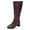 Wine, variant on Boots for Women,Stylish Women Mid Calf Boots Heel Riding Design Comfortable Sole For Everyday Outdoor Wear,Knee High Boots Women,Wine,8