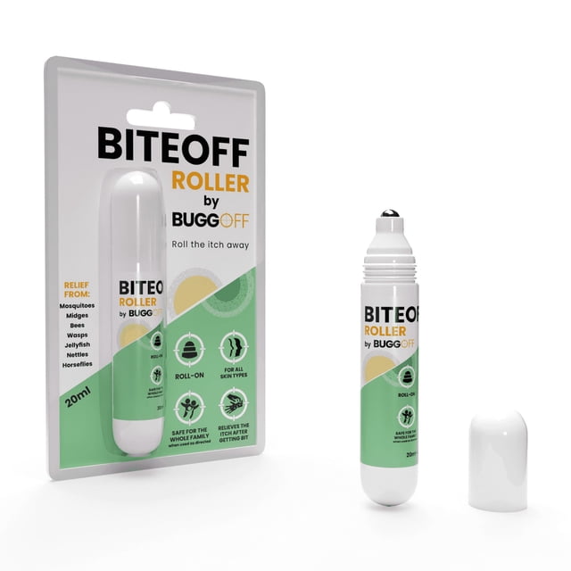 Bolígrafo Roll-On Alivio Picaduras BITEOFF by BUGGOFF, Alivio Instantáneo Picazón Insectos y Mosquitos, Natural, Seguro Autoaplicar, Alivio Irritación, Malestar, 20 Ml, Paquete de 10