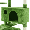 thumbnail image 3 of Alden Design 70'' Height Multilevel Cat Tree with 2 Condos for Kittens/Small Cats, Green, 3 of 7