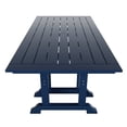 thumbnail image 3 of WestinTrends Malibu Outdoor Dining Table for 6, All Weather Poly Lumber Adirondack 71" Trestle Long Dining Table with Umbrella Hole, Navy Blue, 3 of 7