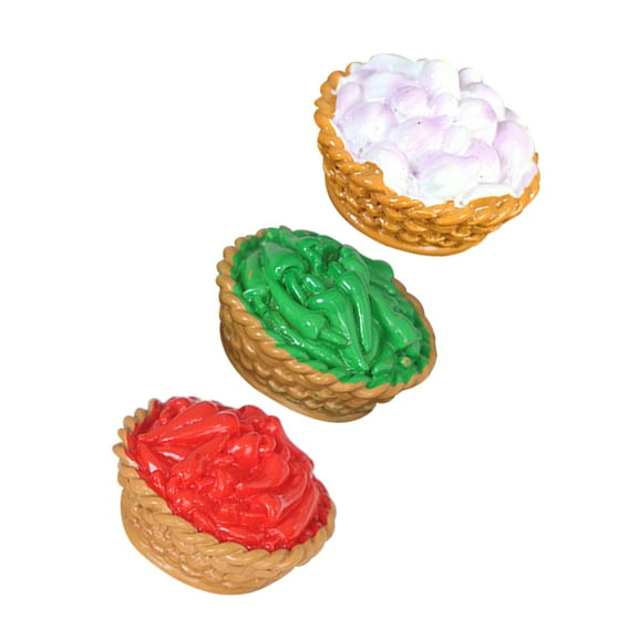 FRCOLOR Miniature Food Models for Doll House Kitchen Decorative Resin Crafts 3pcs