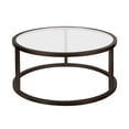 thumbnail image 3 of Pemberly Row Table Basse Base Ronde en Métal Pedastal en Finition Noire et Bronze, 3 of 8