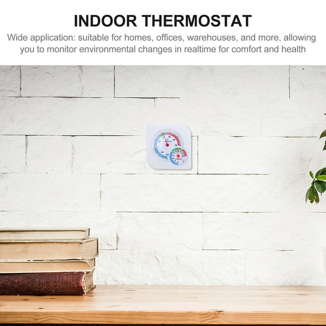 VERDANVERSE Home Thermometer Hygrometer Thermometer Plastic White Round Dial Indoor Use 1Set
