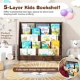 thumbnail image 6 of Costway 5 Tier Kids Bookshelf with Anti-Tipping Device Kids-friendly Height for Bedroom Brown, 6 of 10