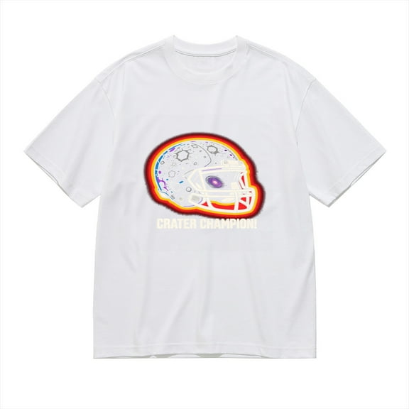 CRATER CHAMPION,Galaxy Football Helmet Print, Vintage T Shirt, Cotton T-Shirt for Men, 23666295,S