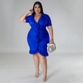thumbnail image 2 of AURA Women Plus Size Mesh Layered V Neck Dress Sexy A Line Midi Summer Vacation Dress, 2 of 6