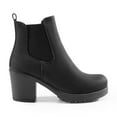 thumbnail image 2 of BURUDANI Women Fall Chunky-Heel Chelsea Ankle Booties Slip-On Elastic High-Heeled Boots, 2 of 4