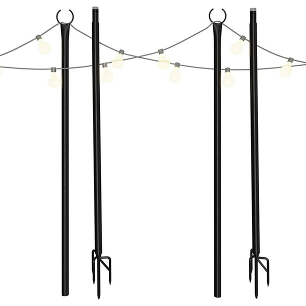 String Light Poles for Outdoors Christmas Holiday Decoration with Hooks