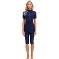 thumbnail image 1 of Maillot de Bain pour Femmes, Combinaison à Manches Courtes, Fermeture Éclair devant, 3 Pcs, 4TG, 1 of 5