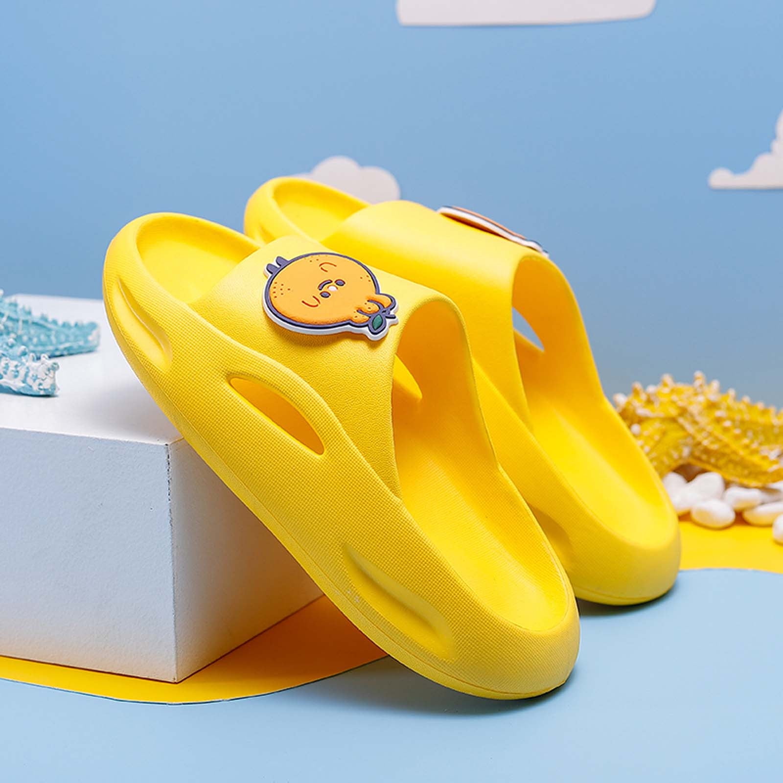 LSLJS Girl's Slippers Kids Shower Slides Boys Girls Sandals Beach