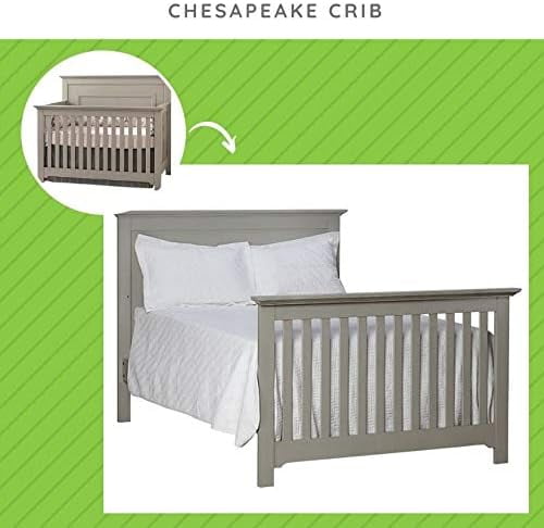 Full-Size Conversion Kit Bed Rails for Sorelle Cribs (Stone Gray, Model #215)