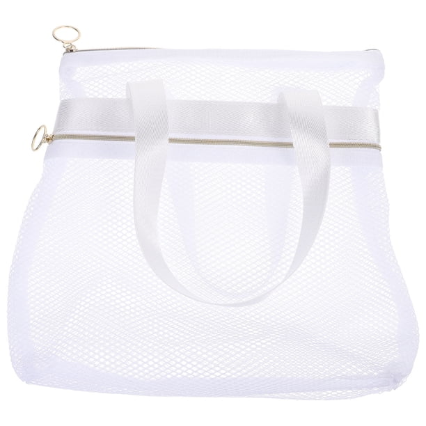 GOOHOCHY Bolsa de playa de malla portátil, práctica bolsa de malla, neceser, bolsa de cosméticos de viaje.