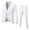 White, variant on Joernso 3Pcs/Set Men Suit Set Slim Fit Formal Prom Wedding Tuxedo Suit Jacket Vest Pants Set Solid Color Business Outfit