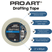 Pro Art Drafting Tape 1 Inch x 60 Yards Residue-Free Removable