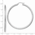 thumbnail image 3 of FB Jewels 14k White Gold Diamond-cut 3mm Round Hoop Earrings, 3 of 3
