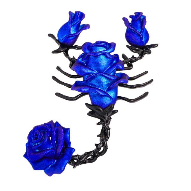 1pc Creative Scorpion Forma Brooch Vintage Rose Pattern Broche Decoración