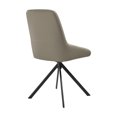 thumbnail image 2 of Maverick Swivel Upholstered Dining Chair in Taupe Gray Faux Leather with Black Metal Legs - Set of 2, 2 of 6
