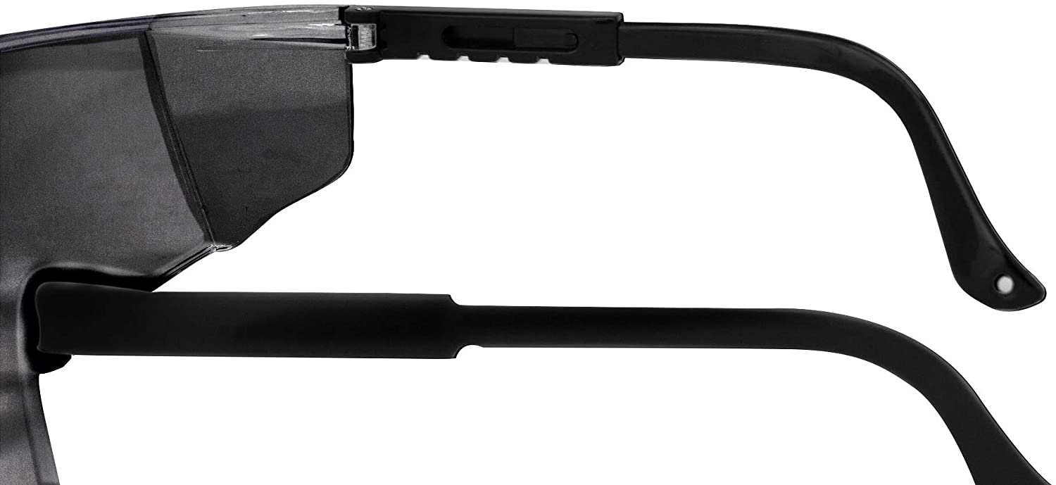 Zayaan Health Boxer Safety Glasses, Black Lens Black Temple For Men and Women, Anti Scratch & Fog (Pack of 144)