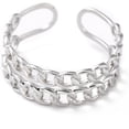 thumbnail image 2 of 1Pcs Curb Chain Rings Finger Cuff Rings Adjustable Knuckle Rings Open Band Ring for Men Women Dainty Trendy Jewelry Stainless Steel Color Size 6 3/4(17.1mm) 6.5~8mm diy, 2 of 4