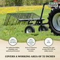 thumbnail image 2 of Yard Tuff 72" Pine Straw ATV Tow Behind Steel Landscape Rake w/Wheels & Handle, 2 of 6