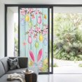 thumbnail image 3 of Happy Easter Window Privacy Film, Spring Bunny Eggs Flower Teal Wood Grain Static Cling UV Sun Blocking Heat Control Window Tint Day and Night, Non-Adhesive One Way Privacy Cover 35.4''x78.7'', 3 of 7