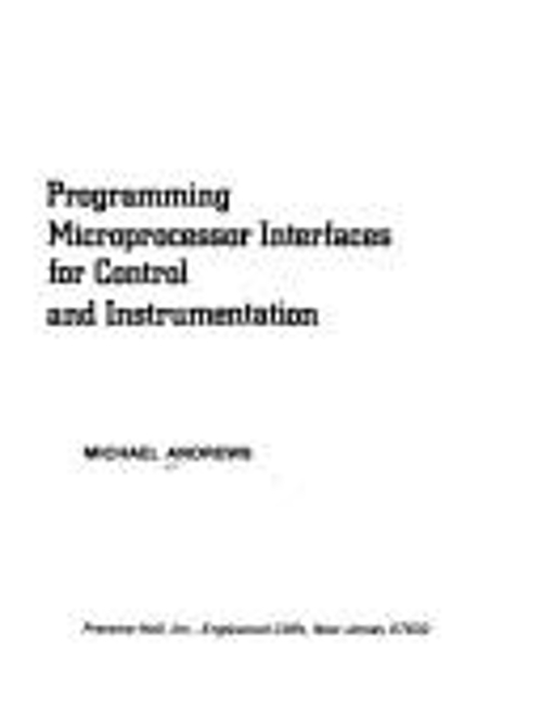 Pre-Owned Programming Microprocessor Interfaces for Control and ...