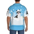thumbnail image 5 of Balery Collie in Bathtub Men's Casual Button Down Shirt Short Sleeve Textured Summer Cuban Beach Shirts-Large, 5 of 7