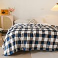 thumbnail image 2 of Buffalo Plaid Throw Blanket Soft Flannel Fleece Checker Pattern Warm Decorative Blanket for Bed Couch 350GSM (White/Navy Blue, Twin(60"x80")), 2 of 5