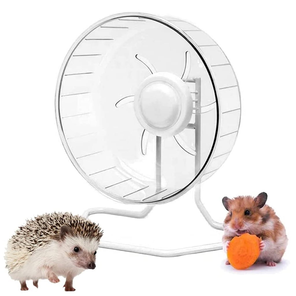 WINDLAND Silent Exercise Wheel with Metal Stand Plastic Disc Spinner Saucer Hamster Running Wheels for Rats Mice Gerbils 4 Sizes