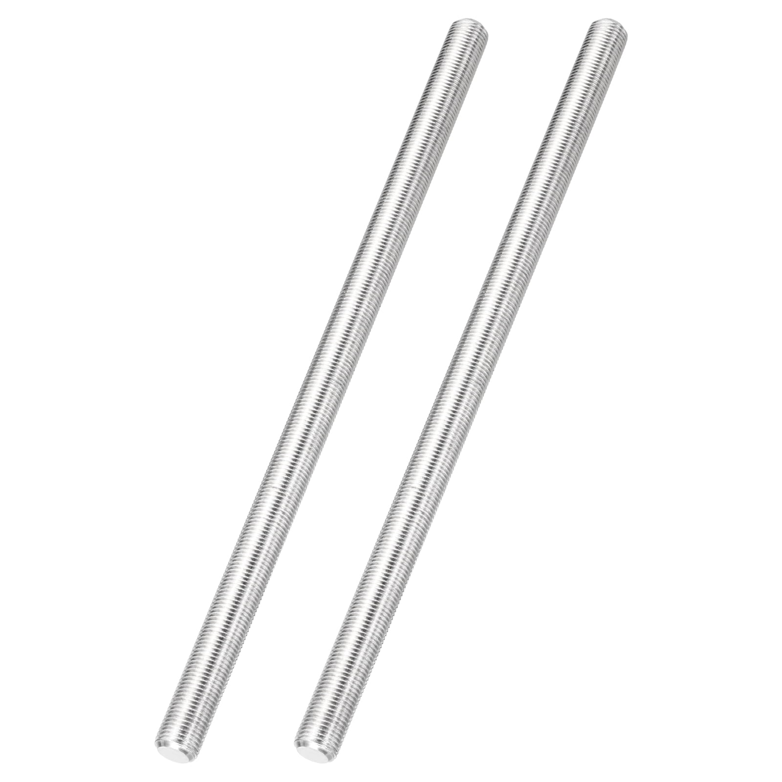 Uxcell 2Pcs Fully Threaded Rod M10 x 0.75mm Pitch 304 Stainless Steel Right Hand Fine Threads Studs 200mm/8 Long Threaded Screw Rods Fasteners for Anchors Bolts Hangers Clamps U Bolts