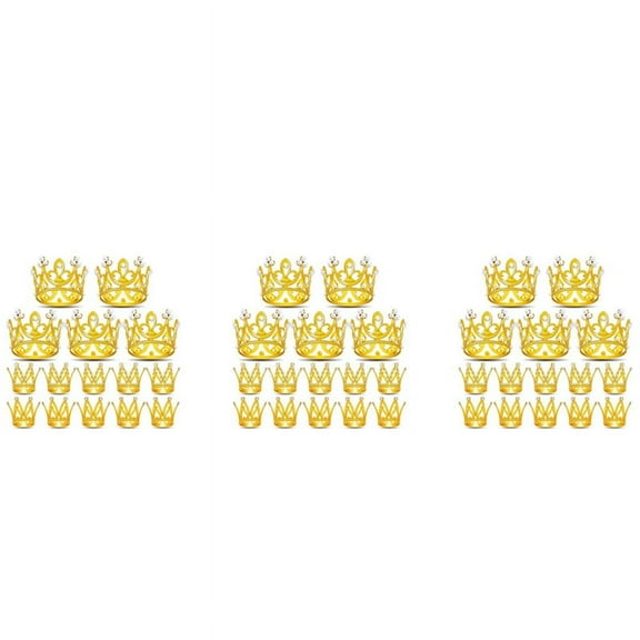 45Pcs Crown Cake Topper, Mini Baby Cupcake Crowns for Flower Arrangements Cupcake Baby Shower Wedding Decor