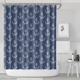 thumbnail image 2 of Ocean Life Themed Shower Curtain 72x84in with Anchors and Sailboats, Waterproof Chun Yafang Polyester, Ideal for Nautical Bathroom Decor, Guest Bathrooms, or Vacation Rentals, 2 of 5