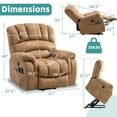thumbnail image 5 of MEETWARM Large Power Lift Electric Recliner Chair with Massage and Heat, Overstuffed Wide Recliner for Elderly Big People, Heavy Duty Recliners with 2 Remote Controls, USB Ports, 2 Side Pockets(Sand), 5 of 8