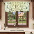 thumbnail image 6 of Sage Green Leaves Curtain Valances for Windows, Kitchen Valance Window Treatments Panel 2 Pack, Summer Botanical Farmhouse Leaf Rod Pocket Short Curtains for Bathroom Bedroom 42 x 18 Inch, 6 of 8