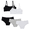 White/ Black/ Grey Heather, variant on Girls Cotton-Blend Scoop Bralette and Brief Panties Bundle, 5-Pack, Sizes XS-2XL