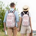 thumbnail image 4 of Disketp Christmas Snowflakes print Canvas Backpack Lightweight Travel Daypack Student Rucksack Laptop Backpack-, 4 of 5