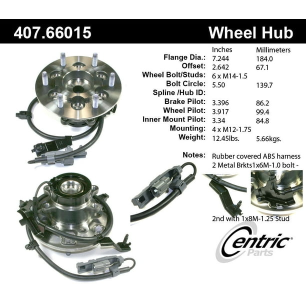 CENTRIC PARTS HUB ASSEMBLY