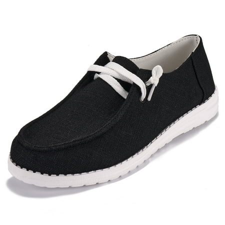 

Woobling Women s Canvas Loafers Slip On Flat Shoes Ladies Summer Casual Trainers Sneakers Size 8.5