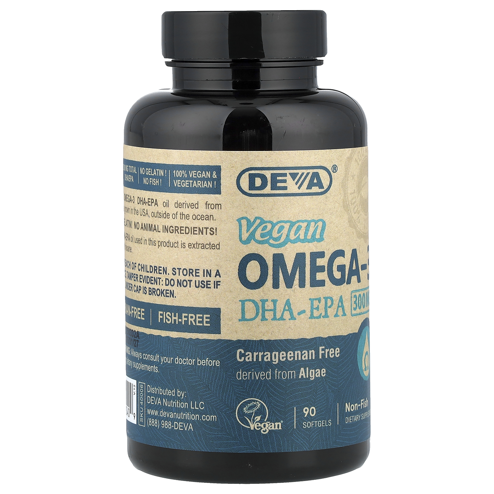 Deva Vegan Vitamins Omega 3 DHA EPA - 90 softgels