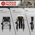 thumbnail image 7 of OmySalon Tall Folding Directors Chair with Side Table Storage Bag, Aluminum Frame 300 lbs Capacity, Portable Makeup Artist Bar Height, 19.7" D x 24.6" W x 45.7" H(Black), 7 of 7