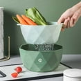 thumbnail image 3 of 2-in-1 Multi-Function Kitchen Colander Double-layer Vegetable Fruit Washing Bowl (Green), 3 of 6