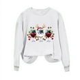 thumbnail image 5 of asdoklhq Festive Long Sleeve Pullover Women's Round Neck Christmas Printed Sweatshirt Long Sleeved Top Sweatshirt White M, 5 of 7