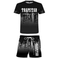 thumbnail image 1 of Adult Breathable Short Sleeved Shorts With Ink Wash Style Loose Fitting Pullover Two-piece Set, 1 of 3