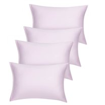 Unique Bargains Set of 4 Silky Satin Pillowcases Pillow Cover Lavender Gray Standard