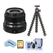 Fujifilm XF 23mm (35mm) F/2R WR Lens, Black - Bundle With Joby GorillaPod 3K Kit Black, 16GB U3 SDHC Card, Cleaning Kit, Microfiber Cloth