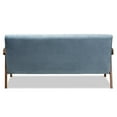 thumbnail image 4 of Baxton Studio Asta Light Blue Velvet Upholstered Walnut Wood Sofa, 4 of 9