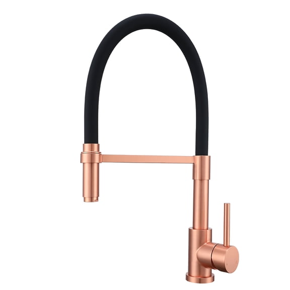 Red Copper Kitchen Faucet, 360 Swivel Silicon Hose, Pull Down Kitchen Faucet Red Copper and Black