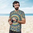 thumbnail image 4 of Wukai Round Mandala1 Print Men's Short-Sleeved Mesh T-Shirt,Quick-Dry Short Sleeve Workout T-Shirt-Medium, 4 of 8