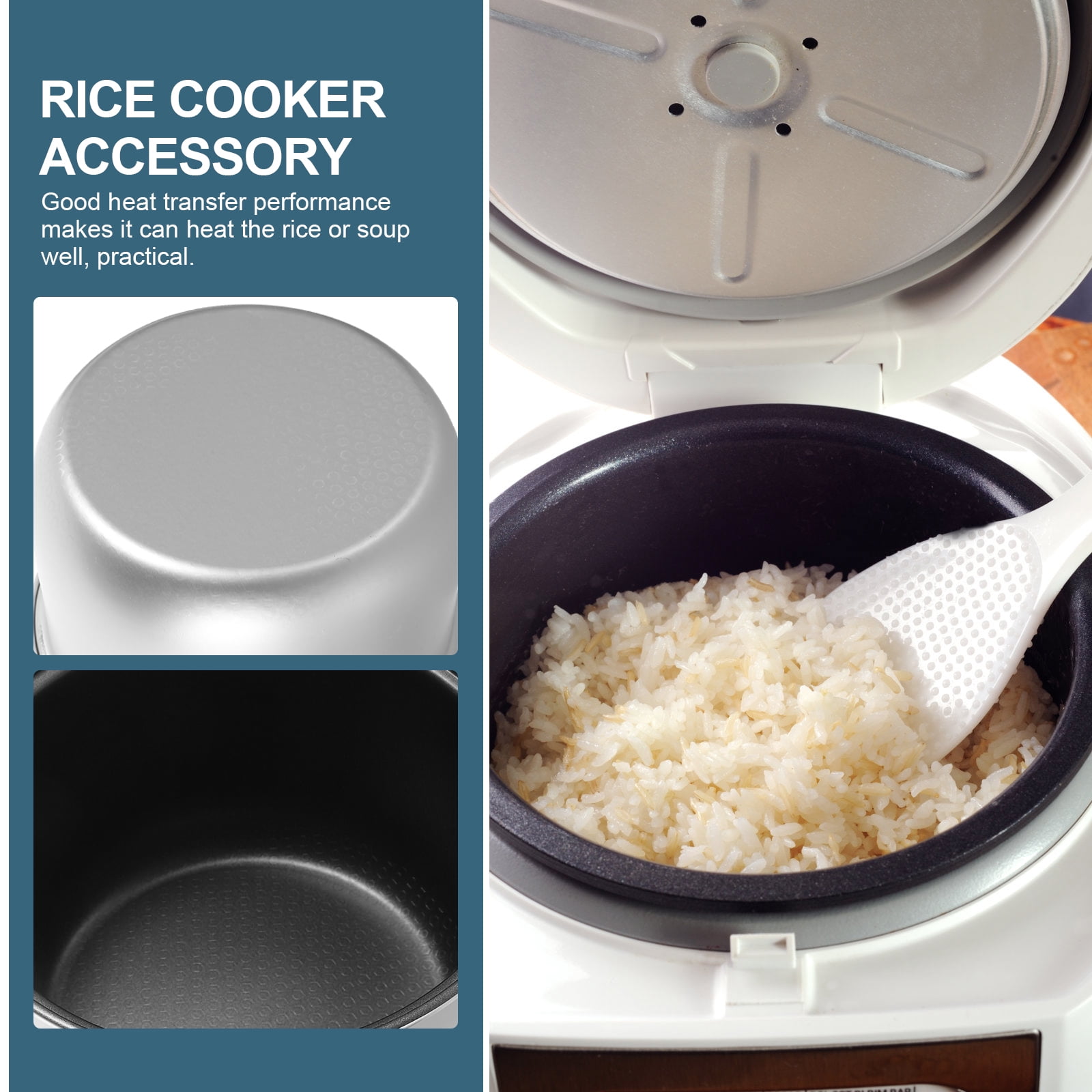 Hemoton Kitchen Rice Cooker Small Rice Cooker Inner Pot Replacement Rice  Electric Rice Cooker Pot Rice Cooking Pot Part Accessory for 3L Rice Cooker  L