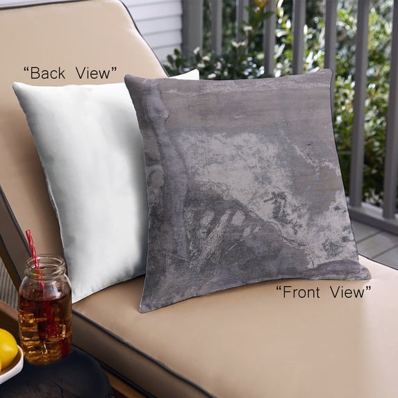 Ahgly Company Outdoor Square Mid-Century Modern Throw Pillow, 18 inch by 18 inch